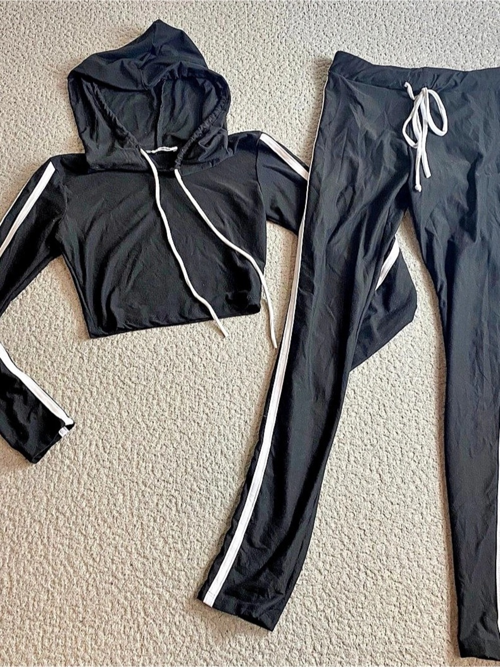 FASHIONNOVA Black & White Track Set Like New